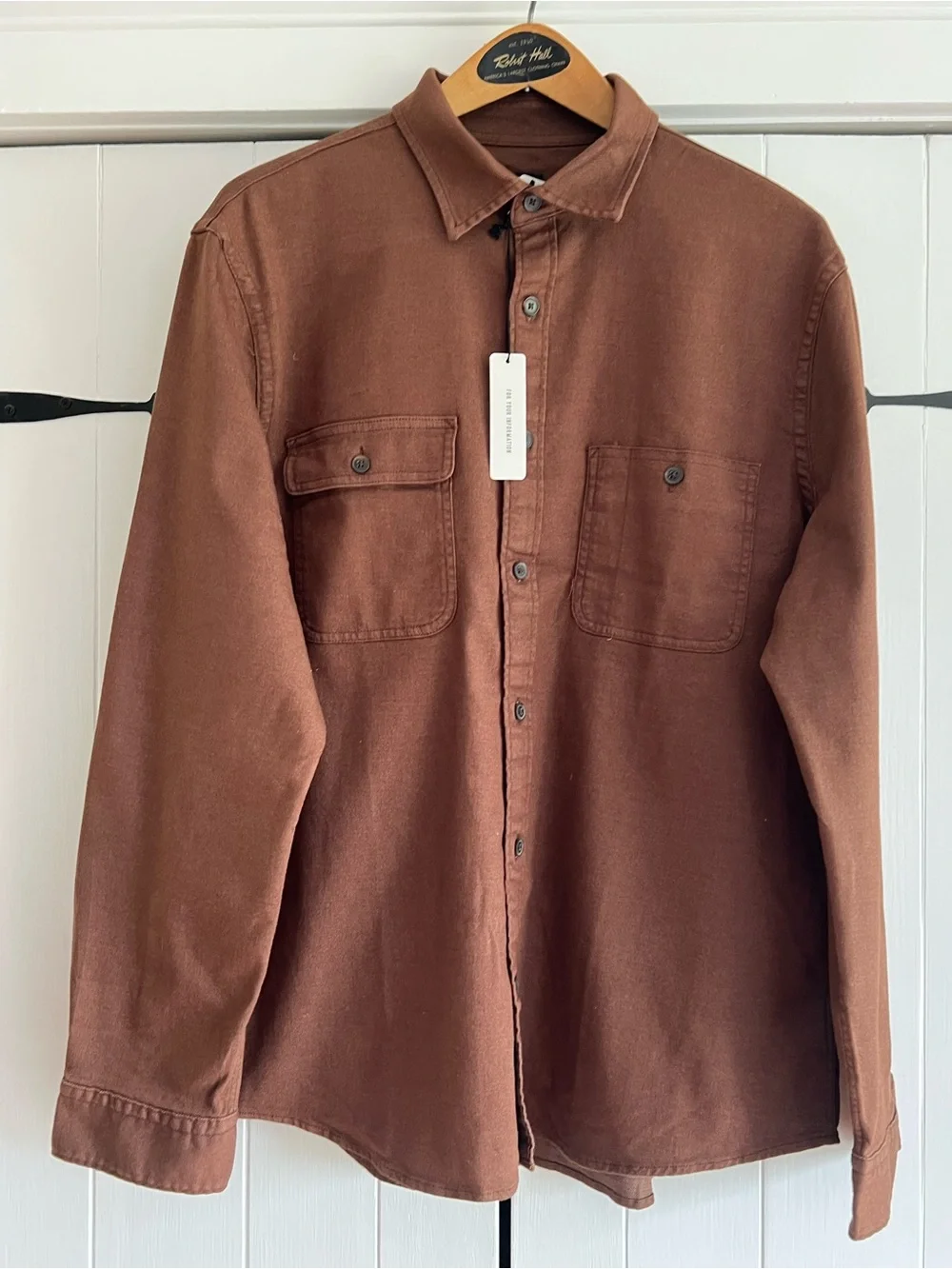 Express Men's Copper/Brown Button Front Shirt - Picture 1 of 6